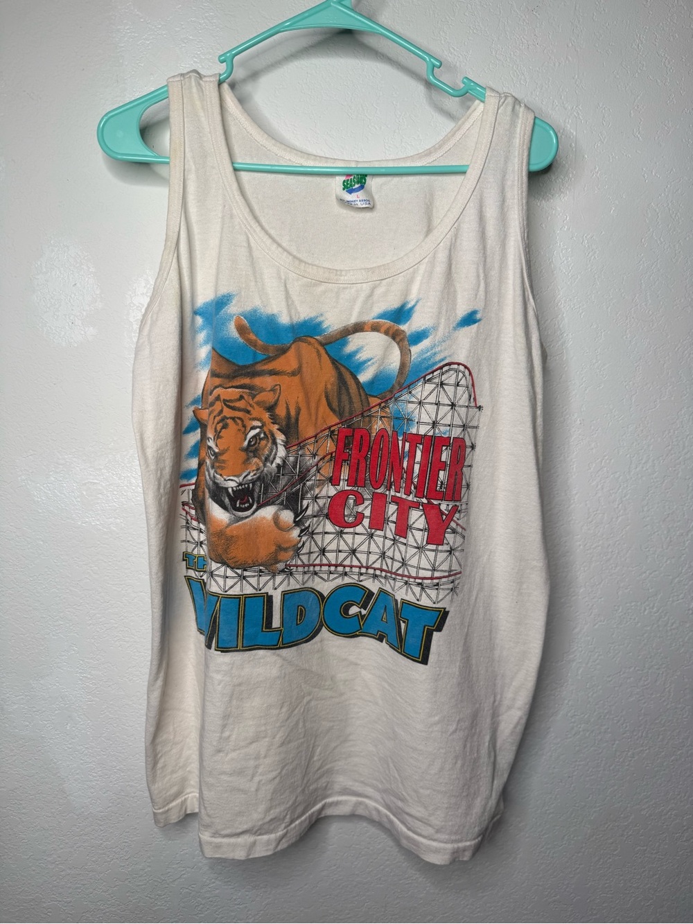 1990’s Frontier City Wildcat Graphic Tank Top - White L